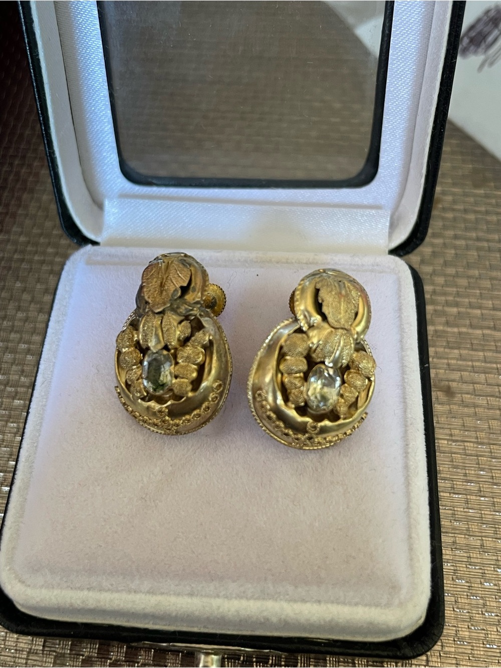 14k Yellow Gold Etruscan Style Screw On Earrings Victorian